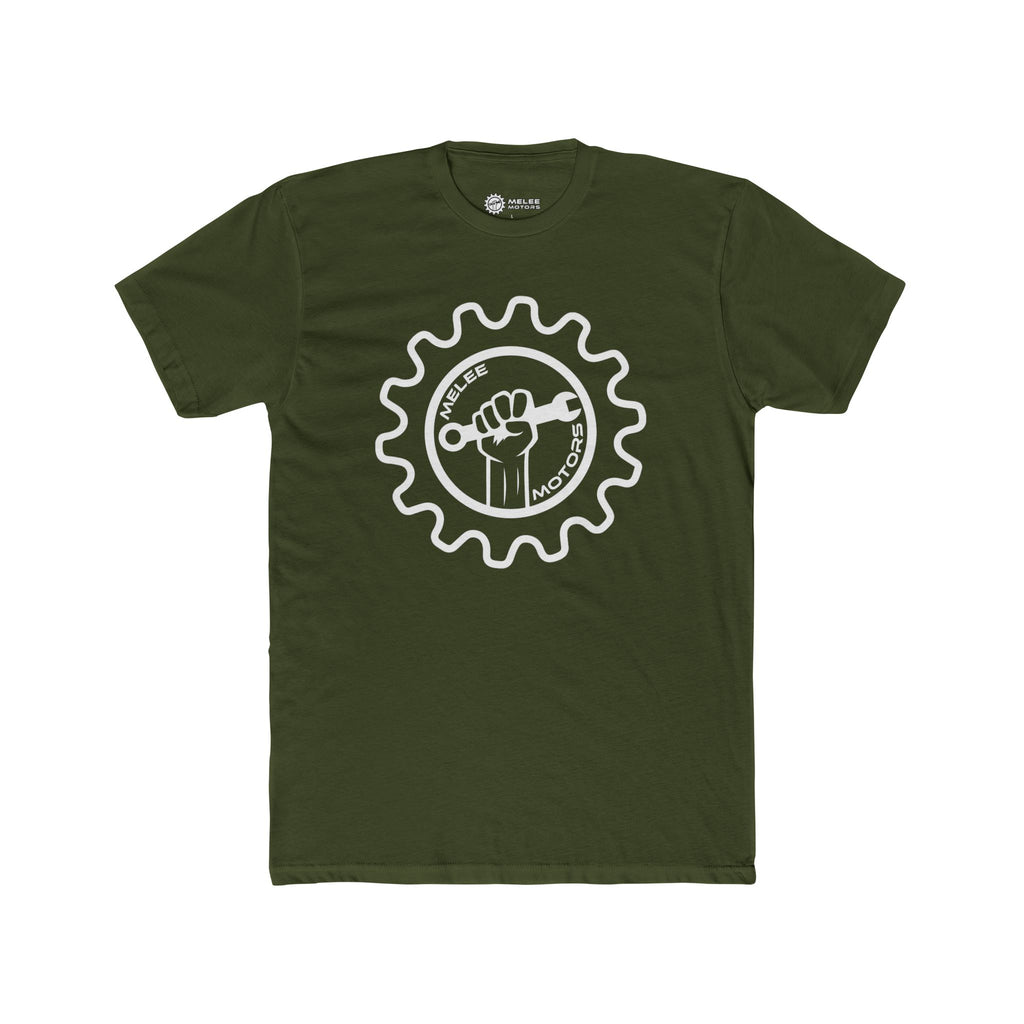 Melee Motors White Logo Tee — Unisex Cotton Crewneck
