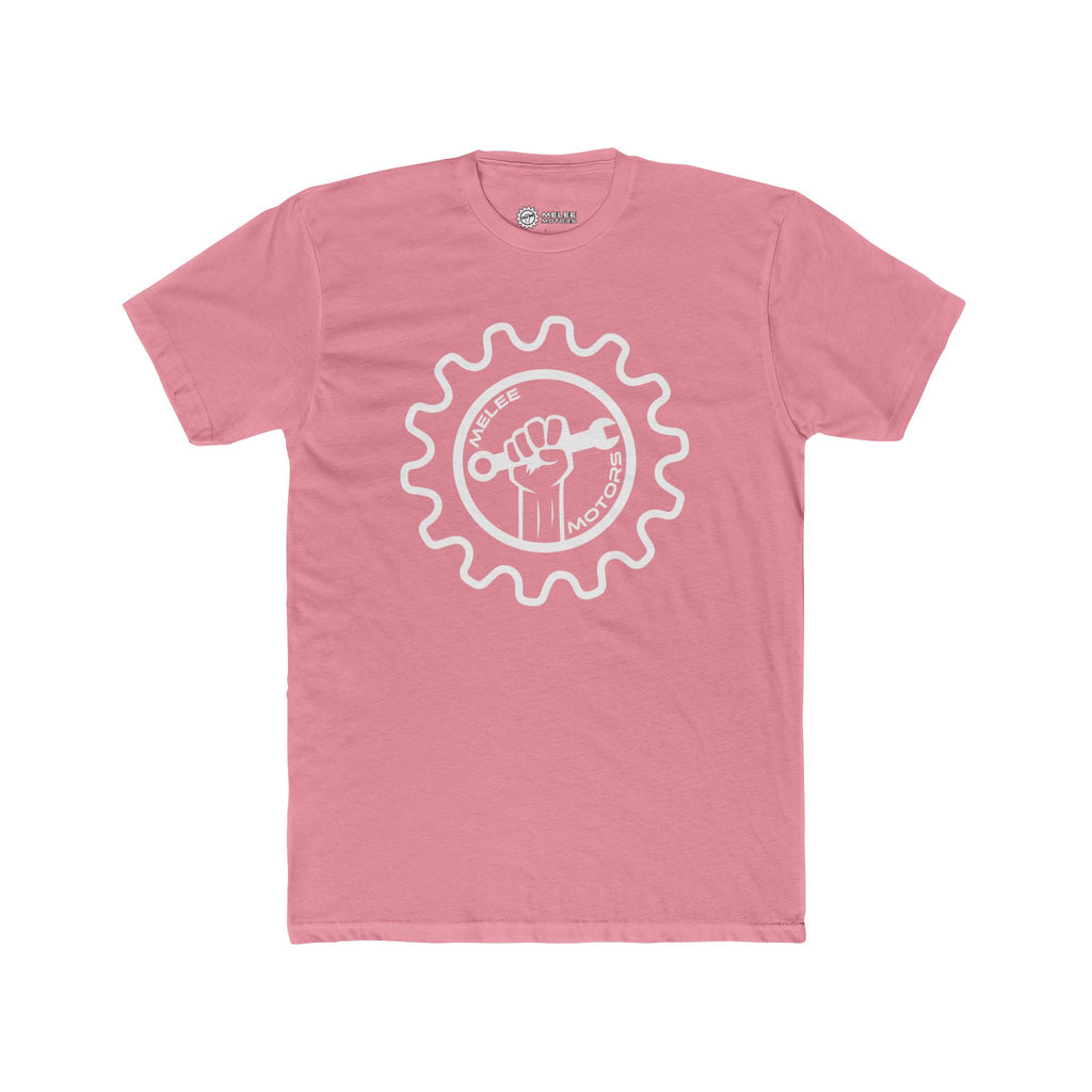 Melee Motors White Logo Tee — Unisex Cotton Crewneck
