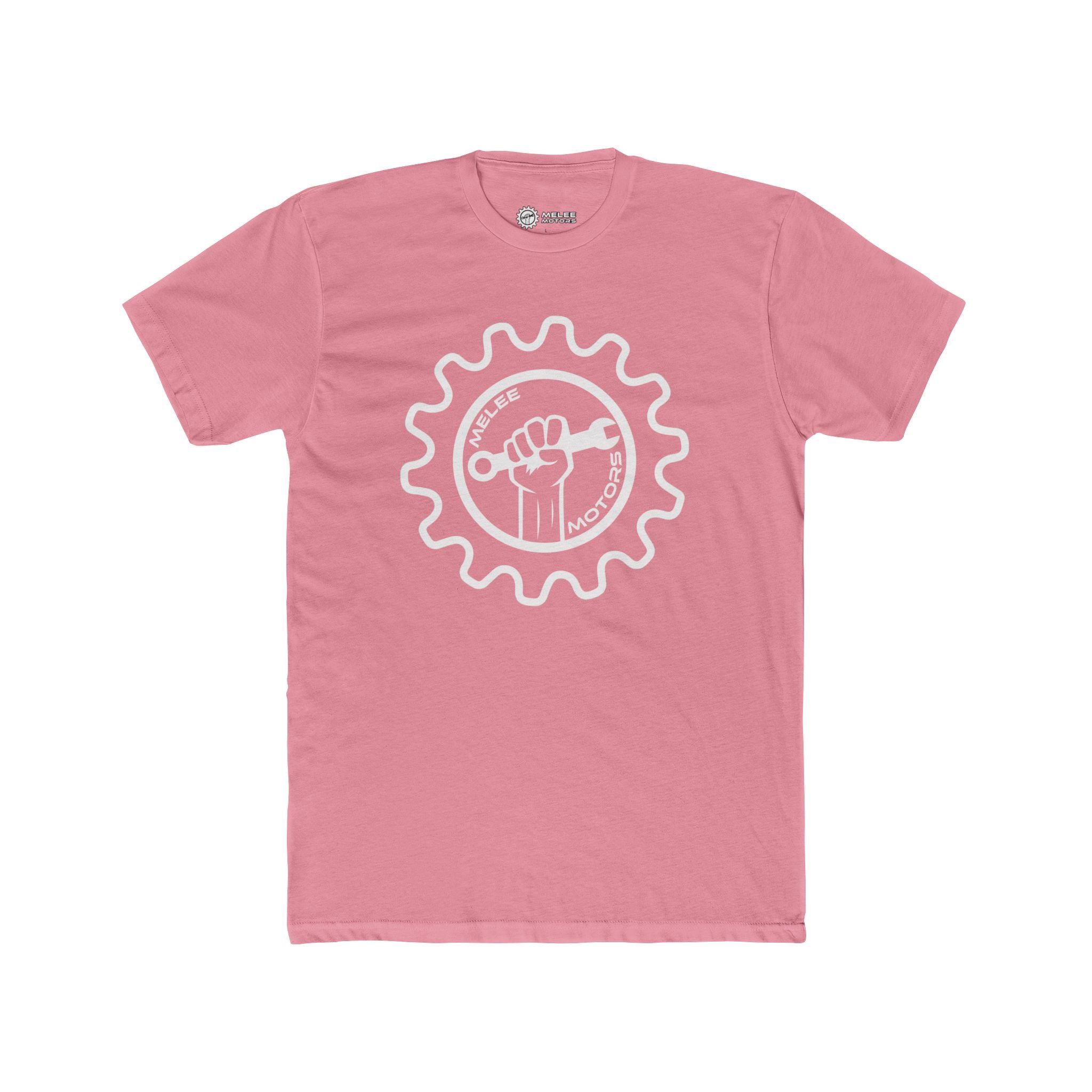 Melee Motors White Logo Tee — Unisex Cotton Crewneck