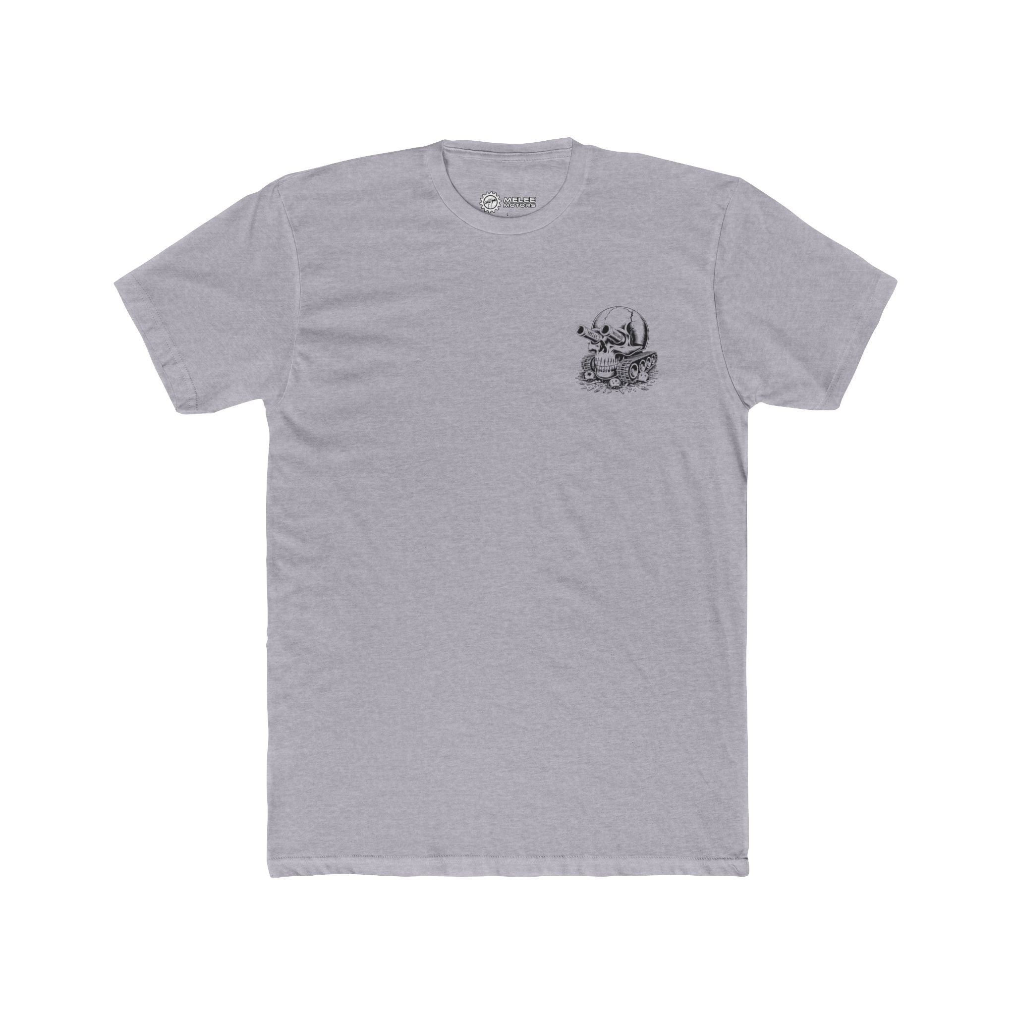 Melee Motors Front and Back Skull Design Graphic Tee – Premium Cotton T-Shirt