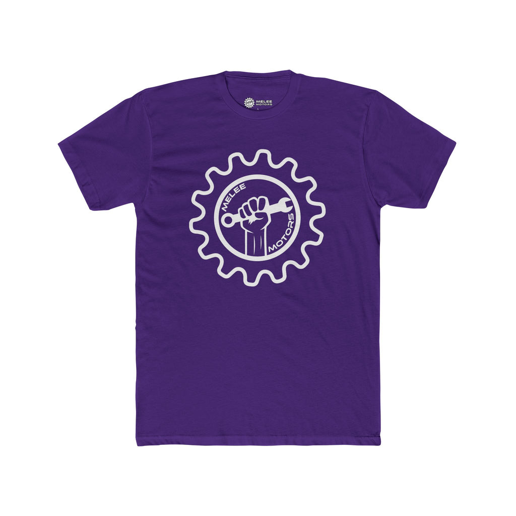Melee Motors White Logo Tee — Unisex Cotton Crewneck