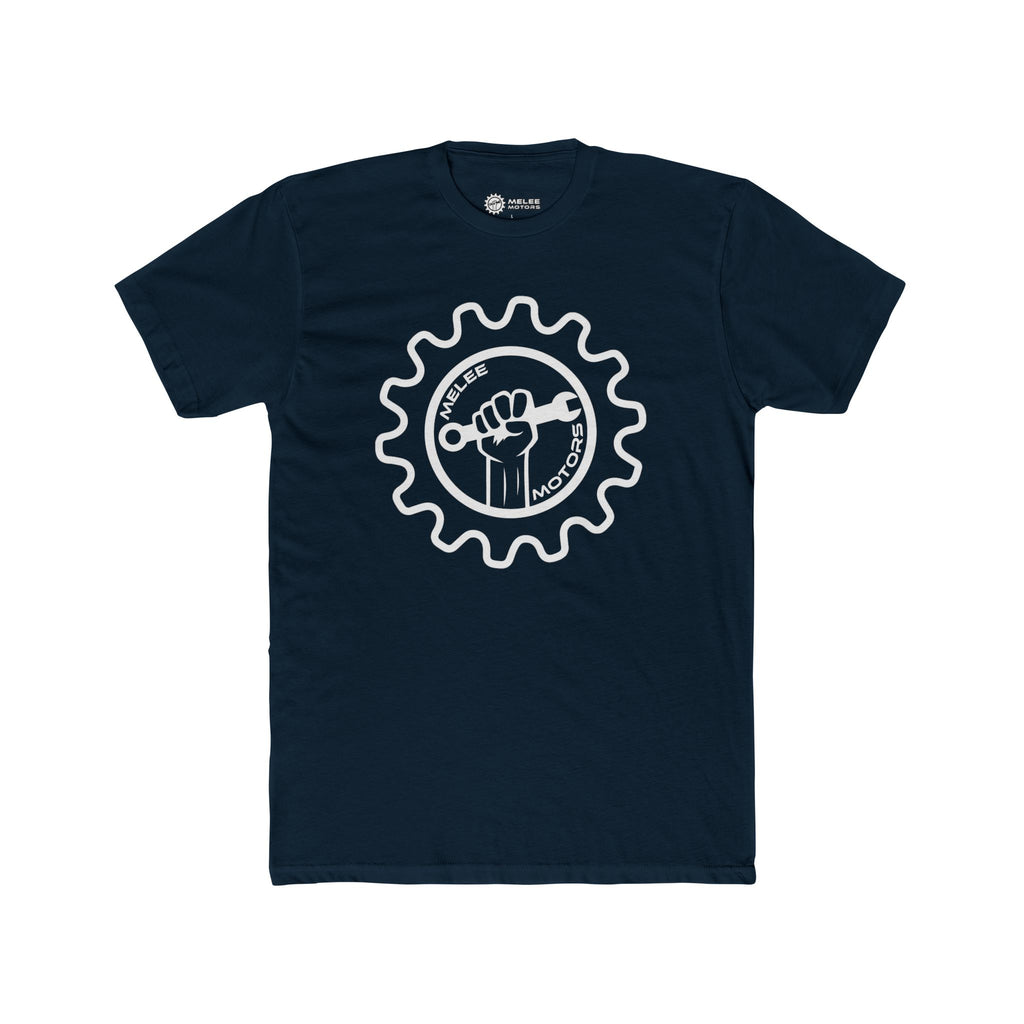 Melee Motors White Logo Tee — Unisex Cotton Crewneck