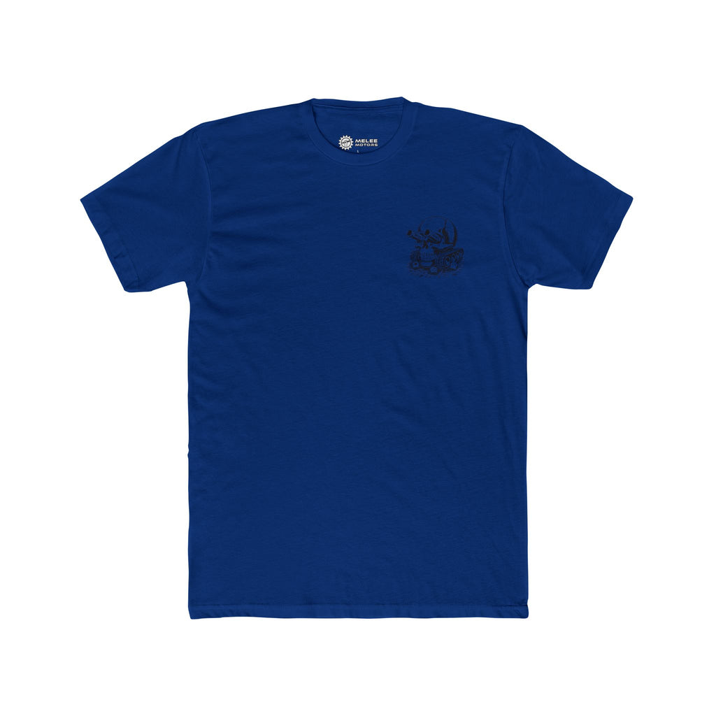 Melee Motors Front and Back Skull Design Graphic Tee – Premium Cotton T-Shirt