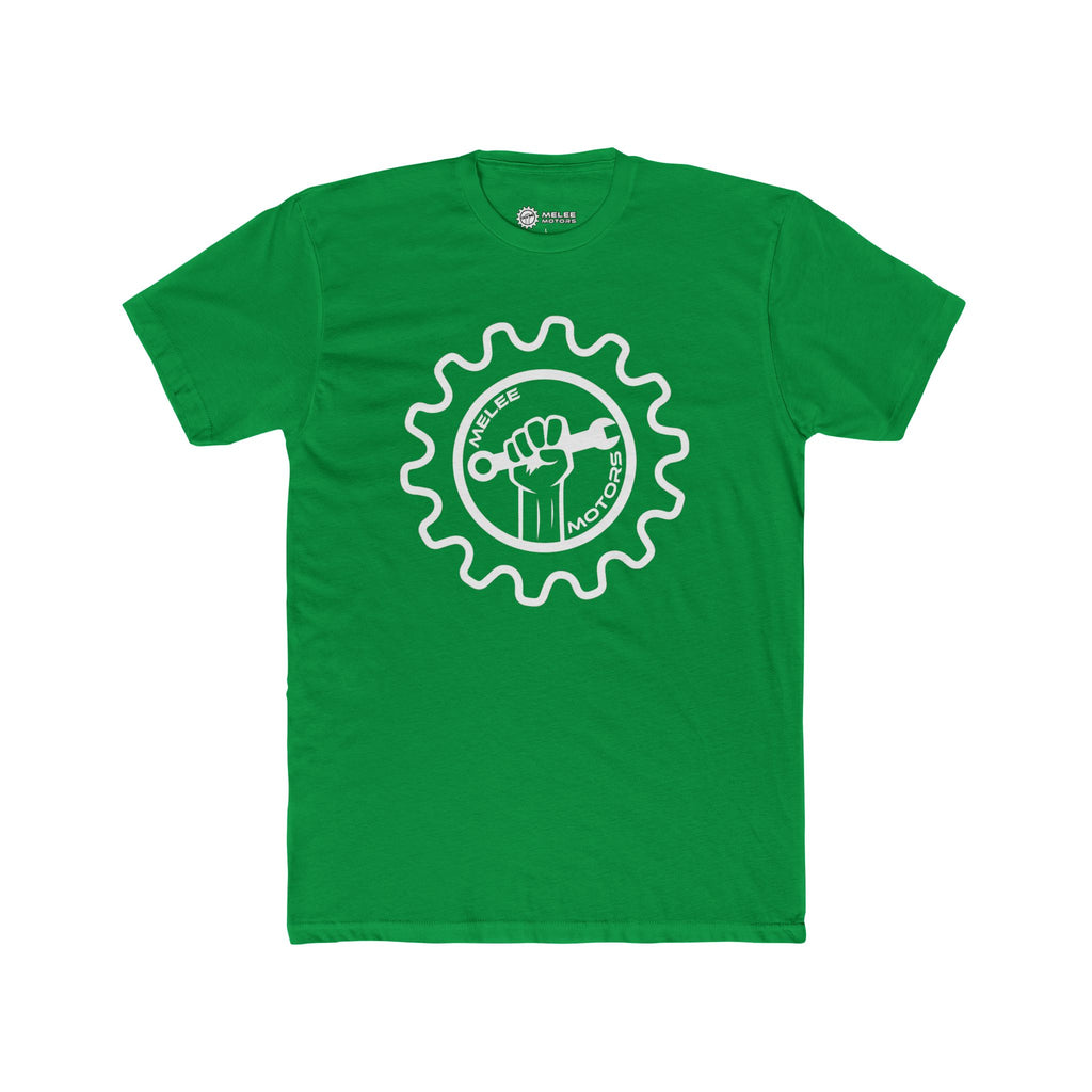 Melee Motors White Logo Tee — Unisex Cotton Crewneck