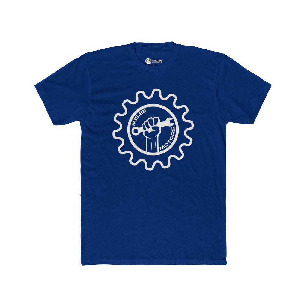 Melee Motors White Logo Tee — Unisex Cotton Crewneck